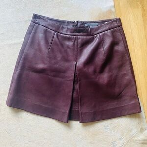 Vince Burgundy Leather Skirt